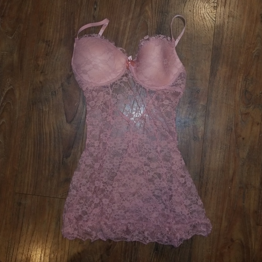Native intimates pink baby doll lingerie.